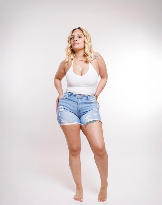 Ripped and Sassy Denim Shorts